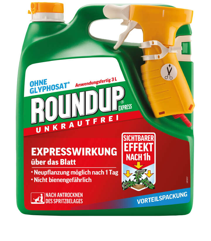 Roundup Unkrautfrei Express Spray und Fertigmischung